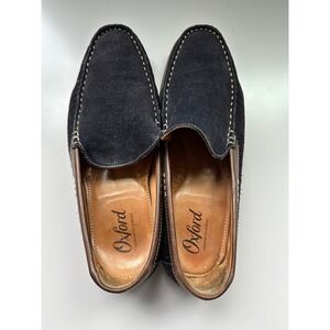 Oxford Mens Suede Loafers Driving Moccasins Dark Blue Size 8.5 Crafted in Brazil